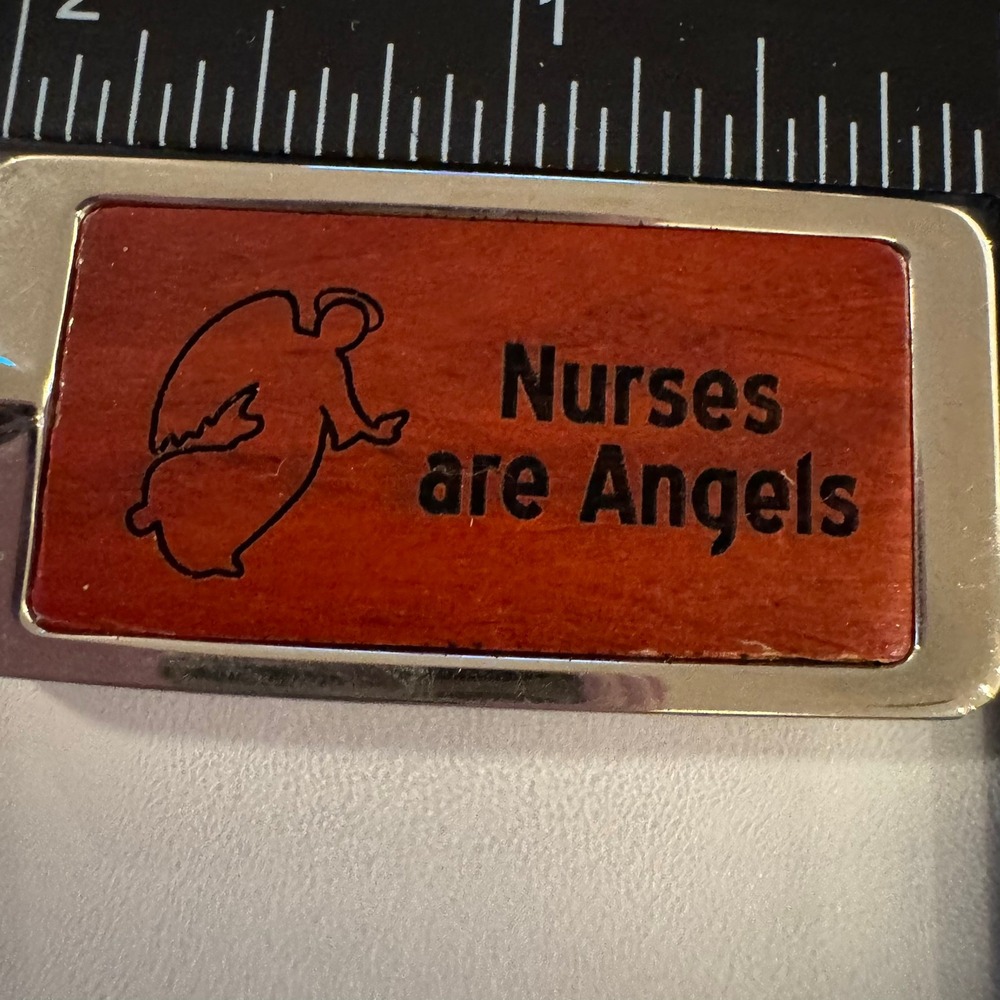 Nurses Are Angels Keychain Wood and Metal Gift Appreciation Present